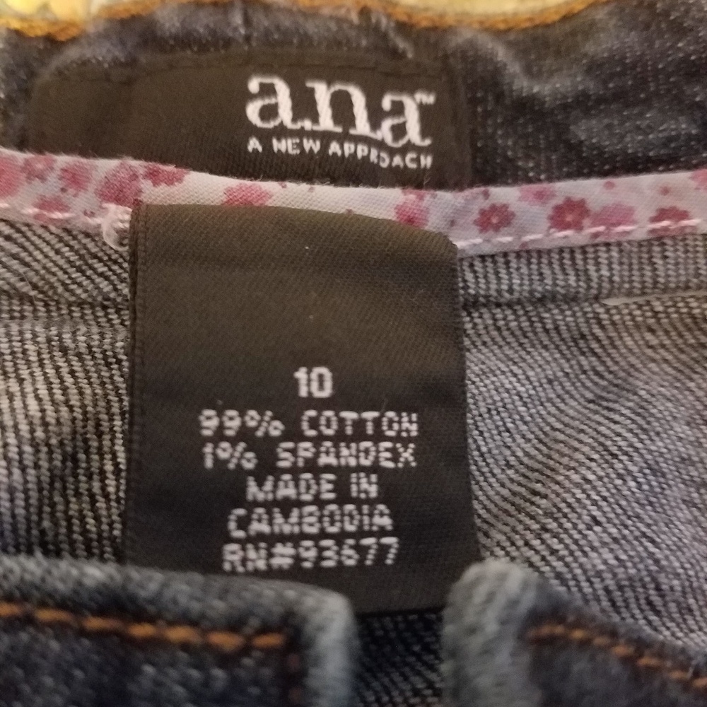 A.N.A. JEANS SZ 10 indigo blue stone washed